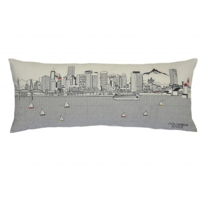 HomeRoots 482604 35 in. Portland Daylight Skyline Lumbar Decorative Pillow, White 