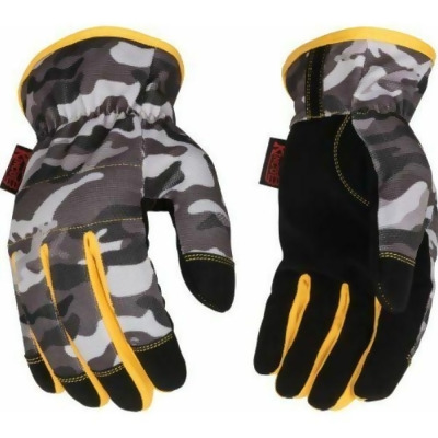 Ko International 105889 Men Camo Gloves, Gray - Large - Pack of 2 