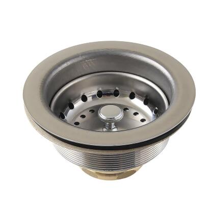 Kingston Brass K121B 3.5 in. Fresno Stainless Steel Kitchen Sink Basket Strainer, Stainless Steel