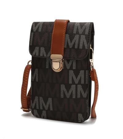 MKF Collection by Mia K. MKF-MU6368L-BR Lulu M Signature Phone Wallet, Brown - Extra Large 