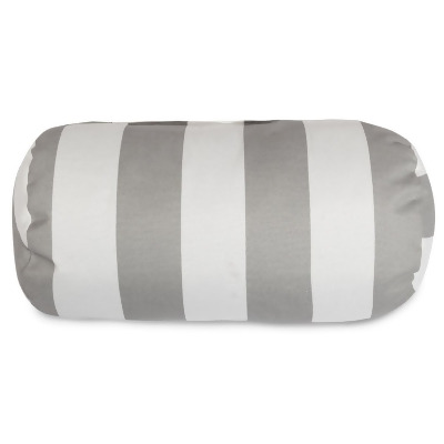 Majestic Home 85907246063 Vertical Stripe Gray Round Bolster Pillow, 18.5 x 8 in. 
