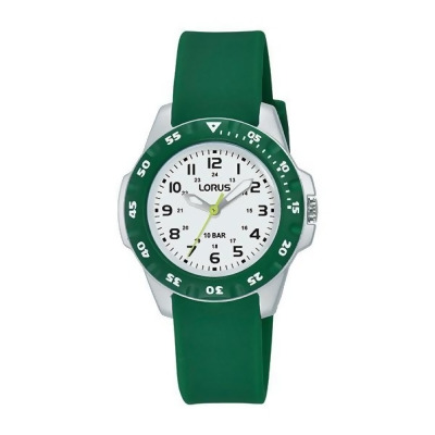 Lorus RRX57H 29.5 mm Curved Acrylic Glass Sports Watch, Green 