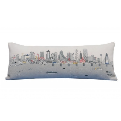 HomeRoots 482552 35 in. Dallas Daylight Skyline Lumbar Decorative Pillow, White 