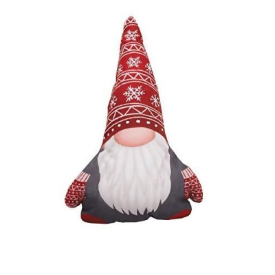 Mistletoe 31JES188C19OB Christmas Gnome Shaped Holiday Throw Pillow, Red 