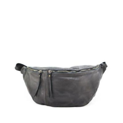 Italian Artisan 135-WPFM135-Black Unisex Handcrafted Vintage Washed Leather Belt Shoulder Bag, Black - Small 