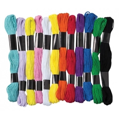 Pacon PACAC6475-3 Creativity Street Embroidery Thread, 12 Assorted Colors - 3 Each 