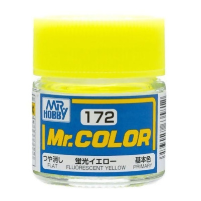 Mr Hobby GUZC172 Semi Gloss Acrylic Paint, Fluorescent Yellow 