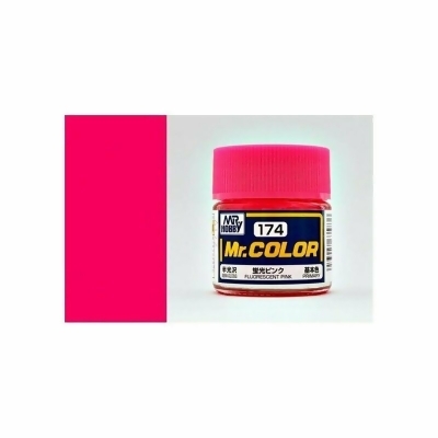 Mr Hobby GUZC174 Semi Gloss Acrylic Paint, Fluorescent Pink 