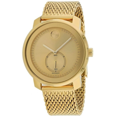 Movado 3600678 Bold Gold-Tone Mesh Mens Watch, Stainless Steel 