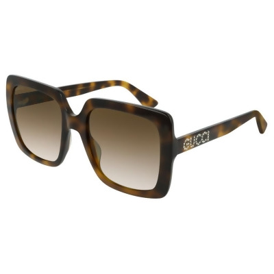 Gucci GG0418S-003 Shaded Square Sunglasses Ladies, Brown 