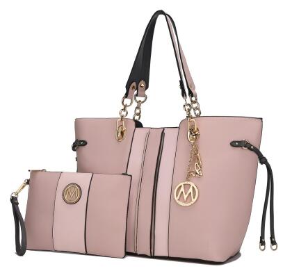 New Designer MKF Collection 2 pc. set Signature Tote Bag Handbag Purse Mia  K.