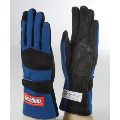 RaceQuip 355026 SFI-5 Two Layer Race Glove, Blue - Extra Large 