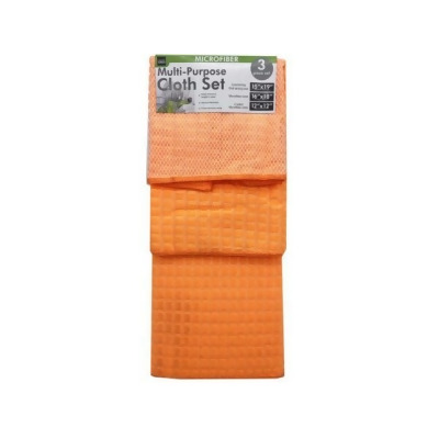 Kole Imports GE927-16 Solid Color Microfiber Multi-Purpose Kitchen Cloth Set, Pack of 3 - Case of 16 