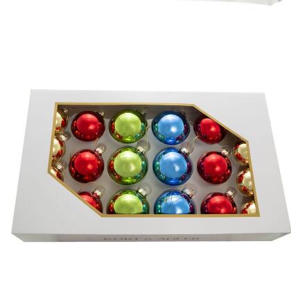Kurt Adler GG0964SM 60 - 80 mm Shiny Glass Ball Ornaments, Multi Color - 20 Piece 