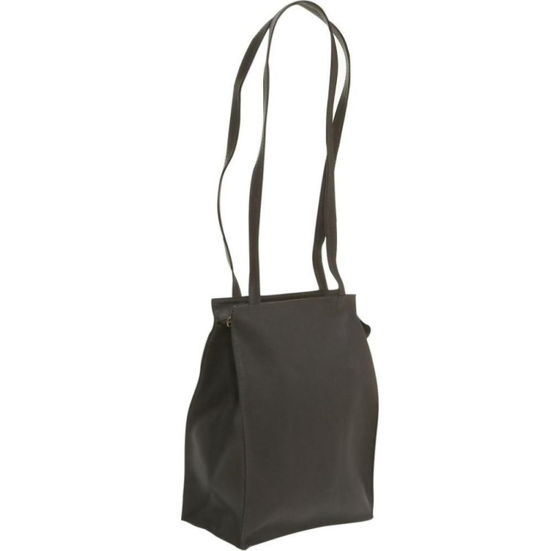 Le Donne Leather Shoulder Tote with Side Zip Pocket Cafe