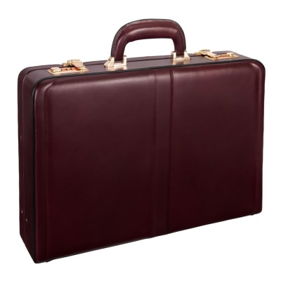 Mcklein USA 80446 3.5 in. Reagan Leather Attach Briefcase, Burgundy - V Series 