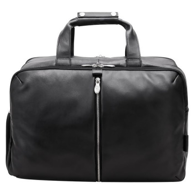 McKlein USA 18905 22 in. U Series Avondale Leather Triple Compartment Carry-All Travel Laptop Duffel Bag, Black 