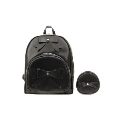 McKleinUSA 99725 11.50 in. L Series Arches Leather Bow Backpack, Black 