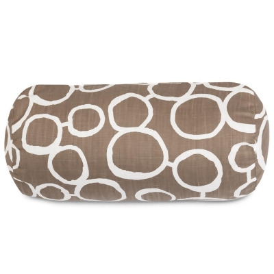 Majestic Home 85907246047 Fusion Mocha Round Bolster Pillow, 18.5 x 8 in. 