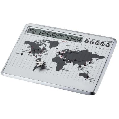 Matsuda CK-212 Navigator World Time Alarm Clock, Aluminum 