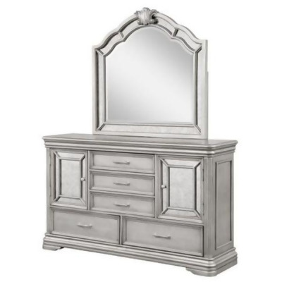 Myco Furniture KE400-M Keaton Mirror, Silver 