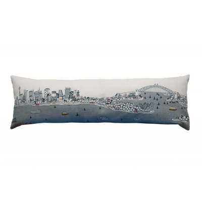 HomeRoots 482469 45 in. Sydney Daylight Skyline Lumbar Decorative Pillow, White 