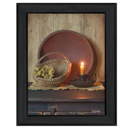 HomeRoots 404673 The Red Bowl 1 Black Framed Print Wall Art, Multi Color 