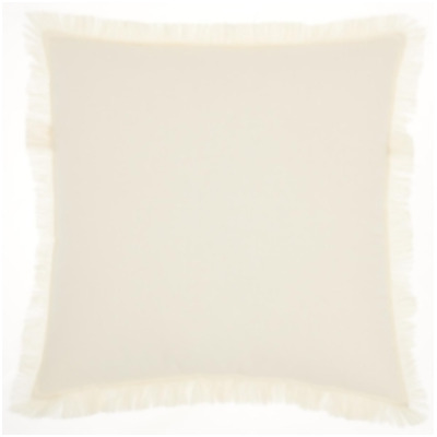 Homeroots 386344 18 x 18 in. Solid Contemporary Throw Pillow, Ivory 