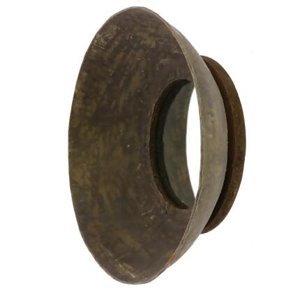 Homeroots 396684 Petite Metal Bowl Wall Mirror, Dark Brown 