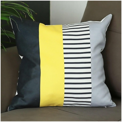HomeRoots 399396 Mixed Striped Geometric Throw Pillow, Multi Color 