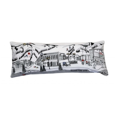 HomeRoots 482535 35 in. Aspen Daylight Skyline Lumbar Decorative Pillow, White 