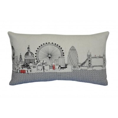 HomeRoots 482499 24 in. London Daylight Skyline Lumbar Decorative Pillow, White 