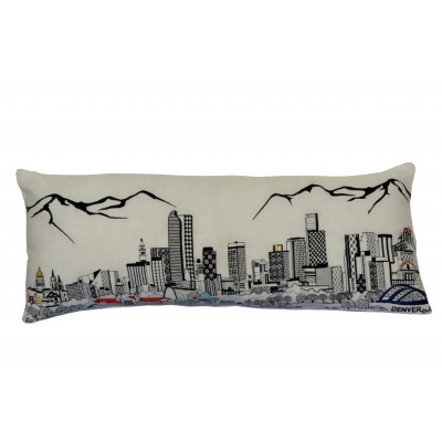 HomeRoots 482554 35 in. Denver Daylight Skyline Lumbar Decorative Pillow, White 