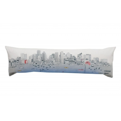 HomeRoots 482441 45 in. Boston Daylight Skyline Lumbar Decorative Pillow, White 