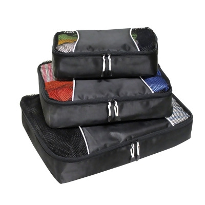 Preferred Nation P7268.BLACK Packing Cubes, Black - 3 Piece 