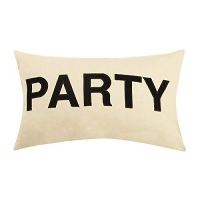 Peking Handicraft 24JES687C20OB 12 x 20 in. Party Applique Embroidered Pillow, Black 