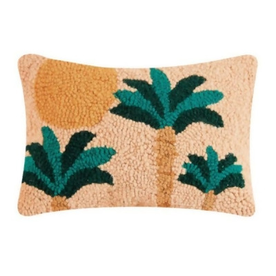 Peking Handicraft 30RN111C12OB 8 x 12 in. Sunset Palm Trees Polyester Filler Hook Pillow, Pack of 3 