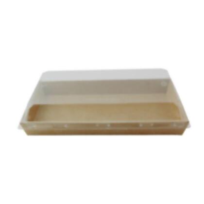Packnwood 210SUPAP220K 8.66 x 5.3 in. 26 oz Sushi Box with PET Lid, Kraft - 300 Piece 
