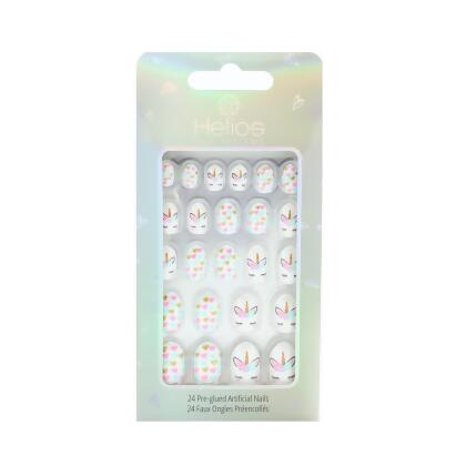 Helios PDVT0069 Kids Artificial Nails, Heart Unicorn