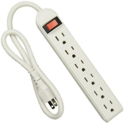 Kab Enterprise 264299 6-Outlet Power Strip, White - Pack of 2 