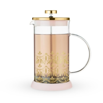 Pinky Up 9457 Riley Casablanca Glass Tea Press Pot, Gold 