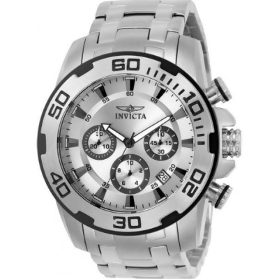 Invicta 22317 Mens Pro Diver Quartz Chronograph Dial Watch, Silver 