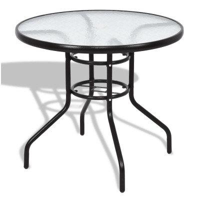 Total Tactic OP3210 Patio Round Table Steel Frame Dining Table 