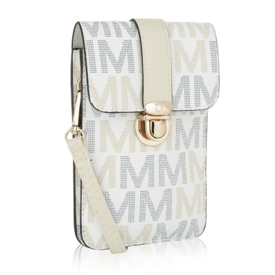 MKF Collection by Mia K. MKF-MU6368L-WH Lulu M Signature Phone Wallet, White - Extra Large 