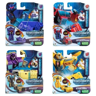Hasbro HSBF6229 Transformers EarthSpark 1-Step Flip Toy, Assorted Color - 8 Piece 