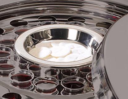 Sudbury Brass 182352 Center Bread Plate Communion Tray, Silver 