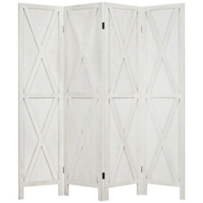 Total Tactic HW65237WH 5.6 ft. 4-Panel Folding Wooden Room Divider, White 