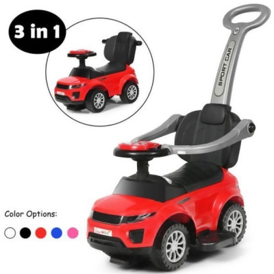 Total Tactic TY327904RE 3-in-1 Honey Joy Ride on Push Car Toddler Stroller Sliding Car with Music, Red 