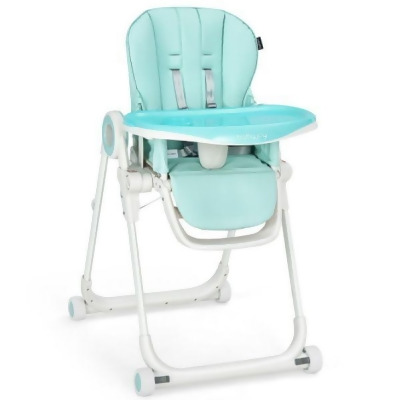 Total Tactic AD10011GN Baby High Foldable Feeding Chair with 4 Lockable Wheels, Green 