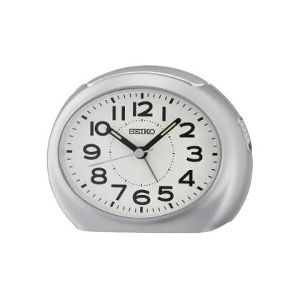 Seiko Clocks QHE193S 3.5 x 4.5 in. Desk Alarm Clock, Silver 